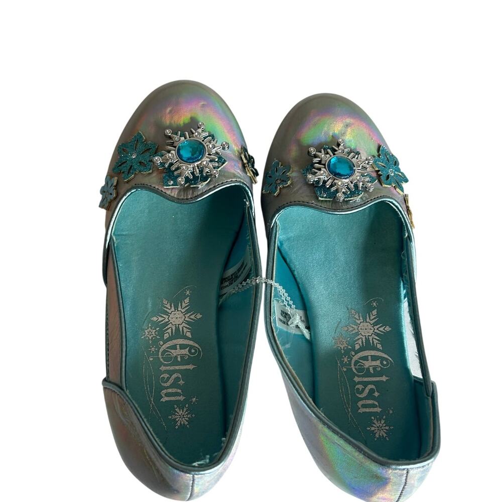 NWT Disney Elsa Halloween dress up flats iridescent silver decorative snowflake - Picture 5 of 8